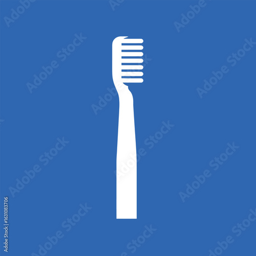 Simple White Toothbrush Icon for Dental Hygiene and Oral Care Concepts - Essential Tool for Daily Teeth Cleaning and Health Maintenance