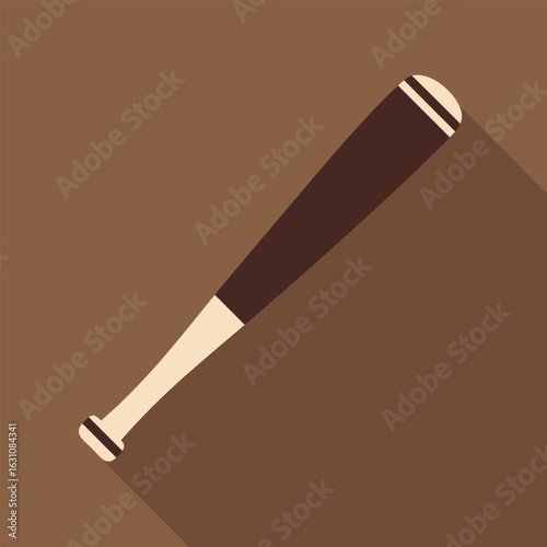 Classic Wooden Baseball Bat Illustration