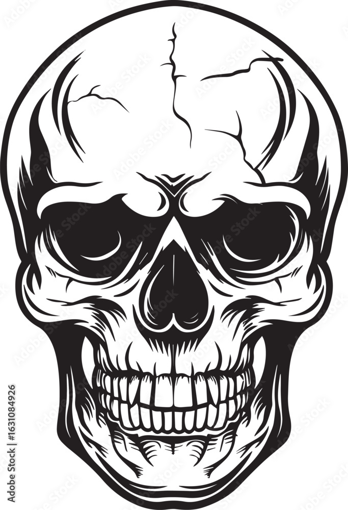 Obraz premium a front skull vector illustration