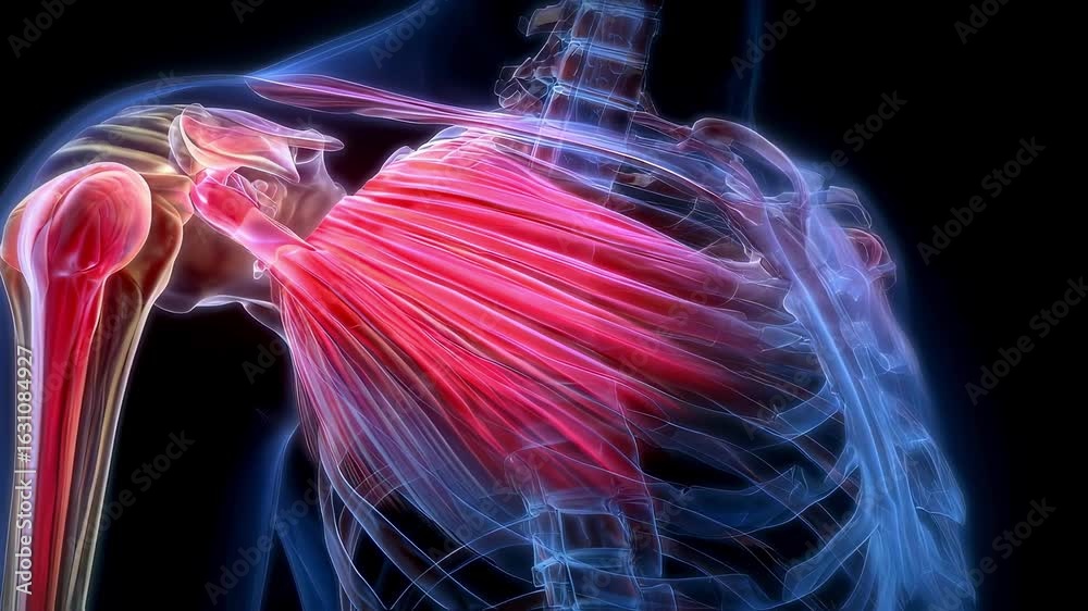 Animated diagram demonstrating biomechanics of shoulder impingement ...