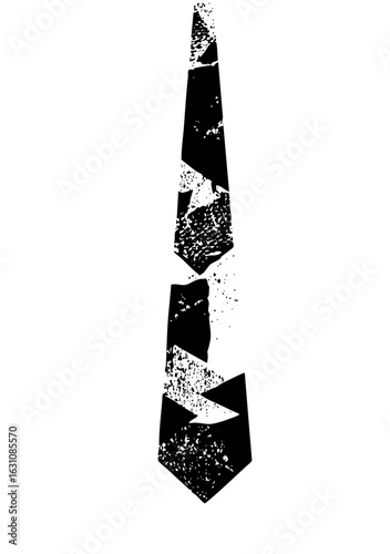Vector Abstract fractured arrow in monochrome.