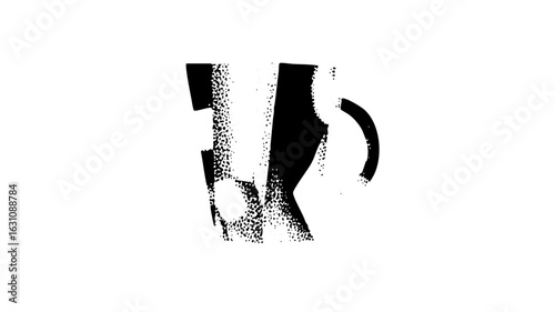 Vector Abstract black glyph combines letterforms into a unique .