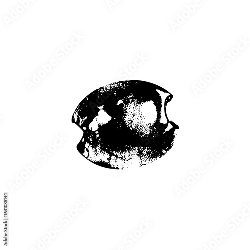 Vector Abstract skull with textured details.