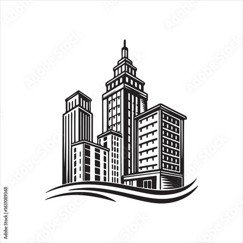 Modern Real Estate Building Logo Design