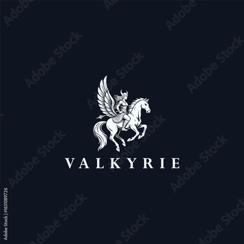 Valkyrie logo style icon design template vector illustration