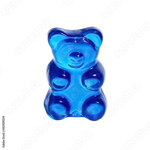Vibrant blue gummy bear candy