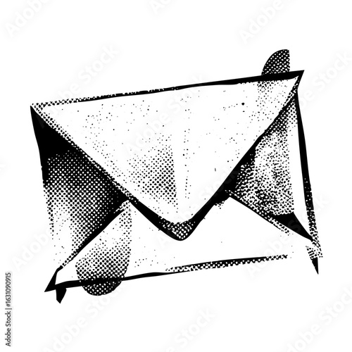 Vector Abstract envelope with a bold letterform.