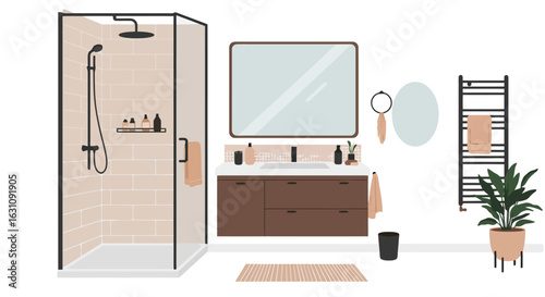 Minimalist Bathroom Interior Illustration