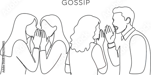 Illustration of gossip and rumors spreading secret information