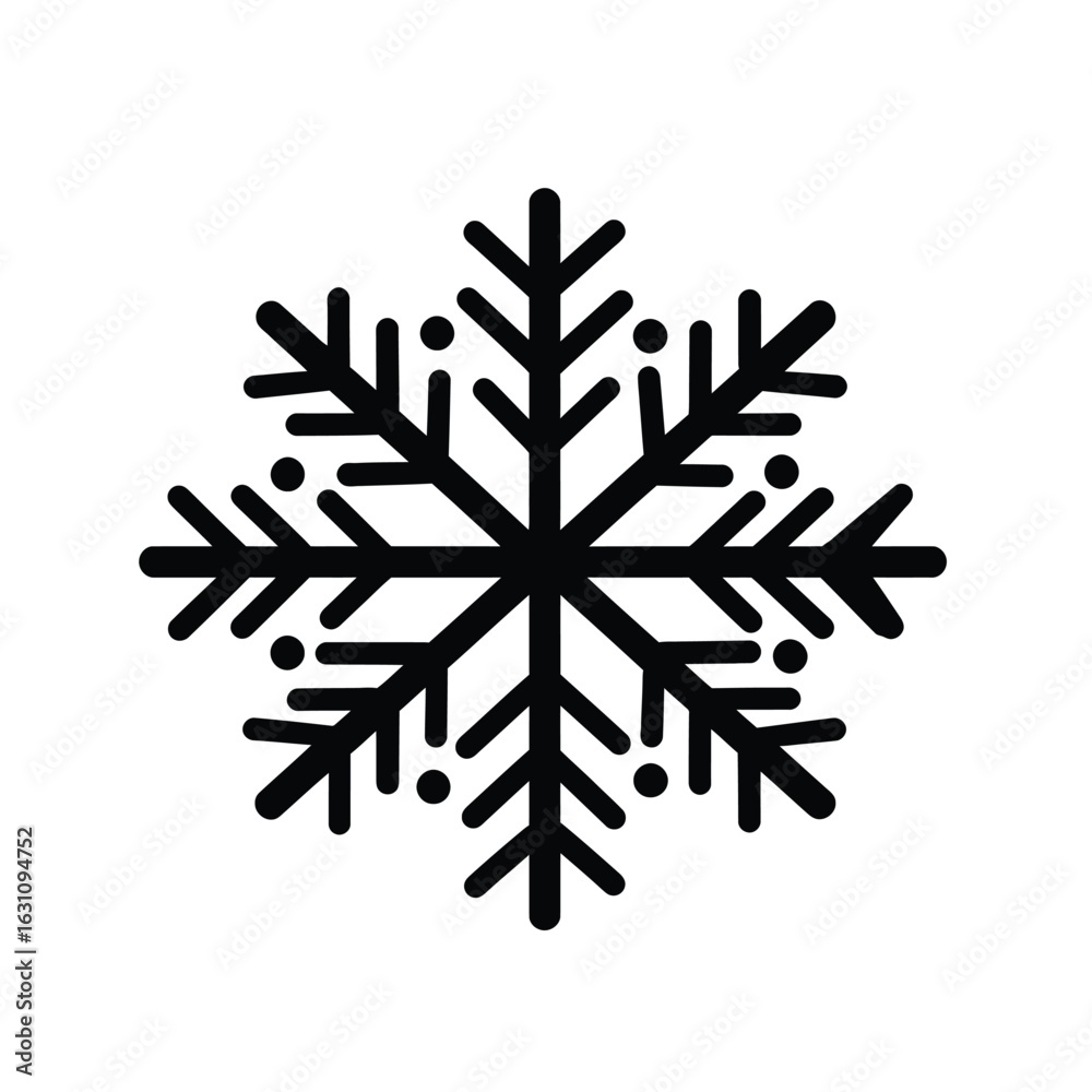 Silhouette Snowflake Icon, Festive Winter Symbol with Transparent Background Design Silhouette Snowflake Icon, Festive Winter Symbol with Transparent Background Design
