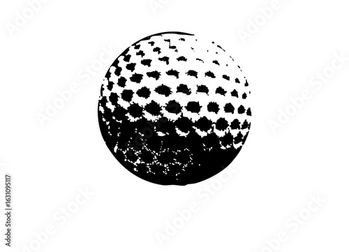 Vector Abstract sphere with dimpled surface and contrasting halves.