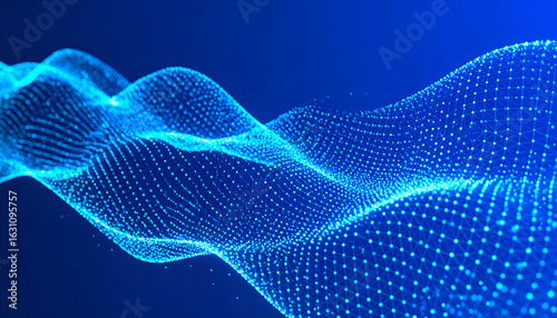 Blue Digital Wave Abstract Background. (2)