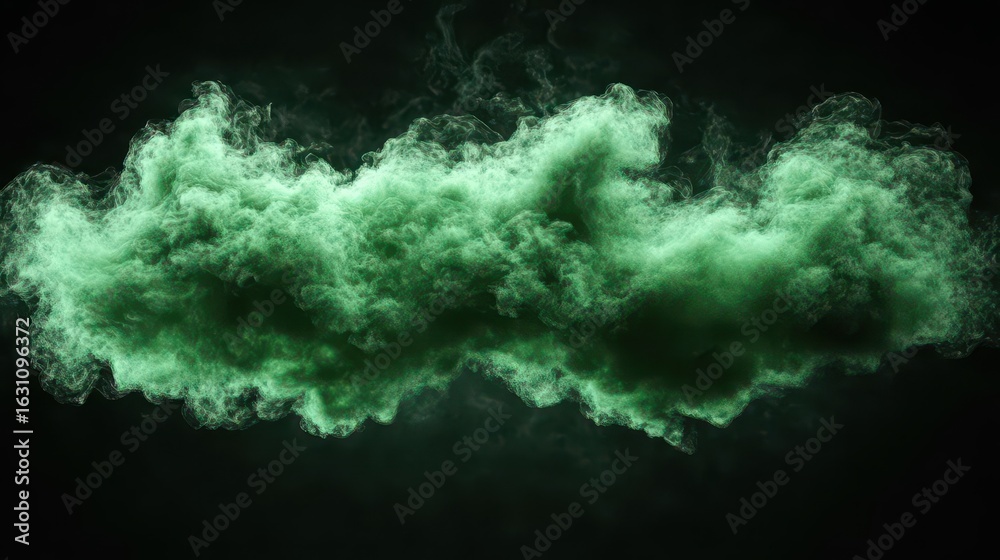Fototapeta premium Green Smoke Cloud Abstract Background