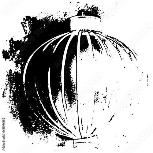 Vector Festive spherical ornament with striped