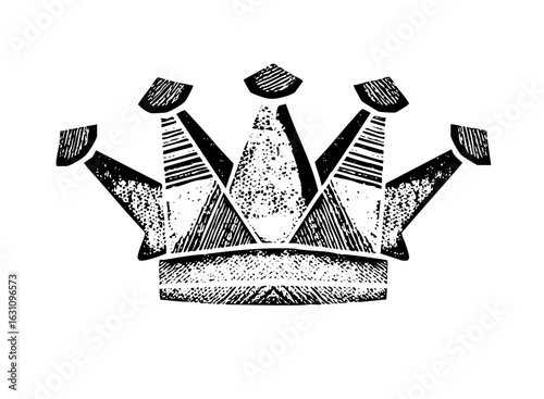 Vector Detailed monochrome crown with textured detailing.