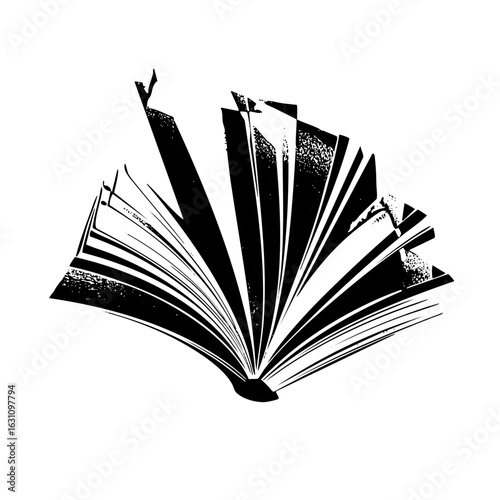 Vector Open book with radiating pages