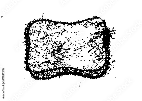 Vector Rustic toast slice with textured surface.