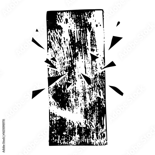 Vector Abstract shattered rectangle with radiating spikes .