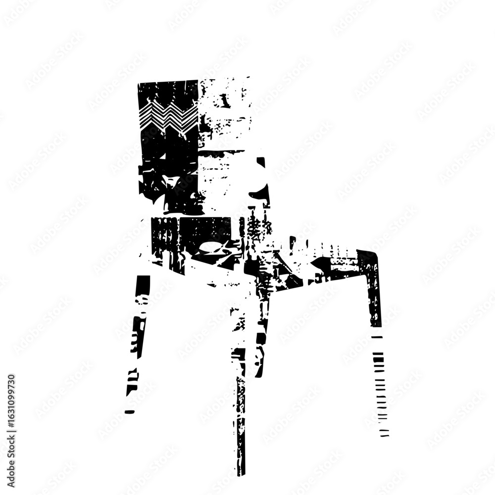 Obraz premium Vector Abstract chair with geometric .