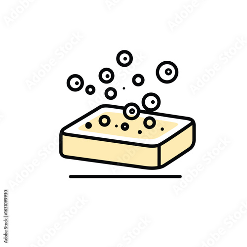 Soap Bar with Bubbles on Transparent Background. Hygiene Routine & Spa Treatment