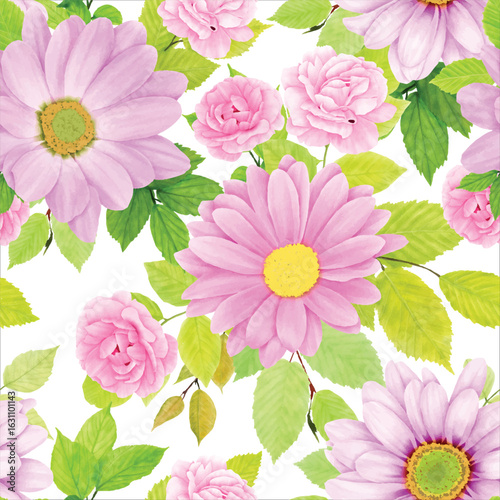 beautiful chrysanthemum seamless pattern