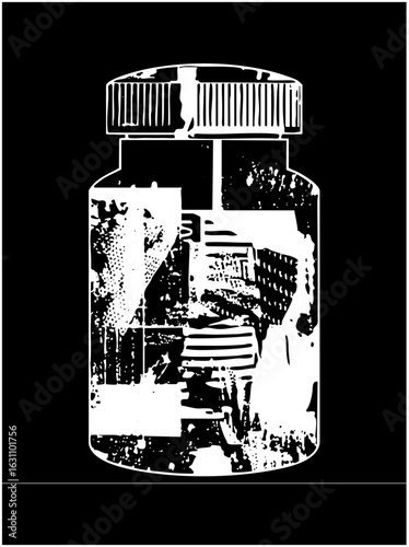 Vector Detailed vector of a container with contents.