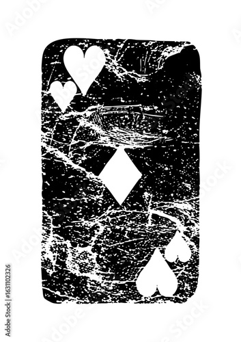 Vector Playing card with hearts and diamonds vector .