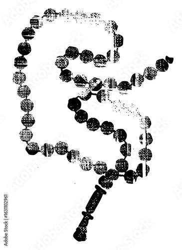 Vector Detailed of prayer beads with a decorative tassel.