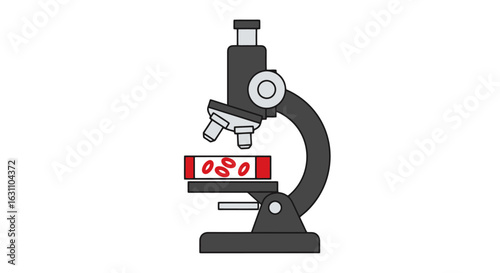 Detailed Microscope Illustration Examining Red Blood Cells for Medical Research and Educational Purposes, Suitable for Science and Healthcare Related Projects.