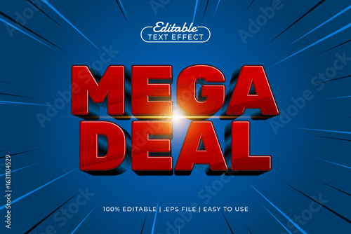 mega deal editable text effect with a sale and discount text style
