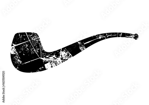 Vector Distressed vector of a classic smoking pipe.
