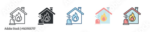 Fire Alarm Icon Set Multiple Style Collection