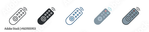 Remote Control Icon Set Multiple Style Collection