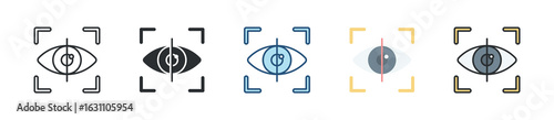 Eye Scanner Icon Set Multiple Style Collection