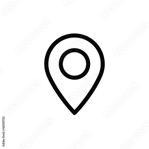 Black Outline of a Location Pin Icon with Circle on White Background Free Download Black Outline of a Location Pin Icon with Circle on White Background - GFXLoad