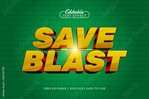 save blast editable text effect with a sale and discount text style