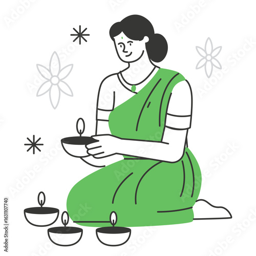 Indian Culture Character Illustration