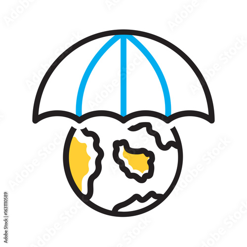 Vector multi color icon for Coverage