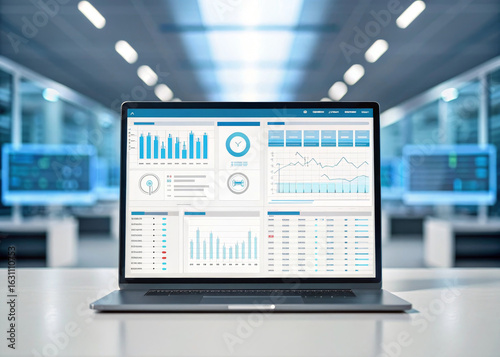 Modern dashboard real time data tax compliance analytics business intelligence financial report digital interface technology office professional workspace