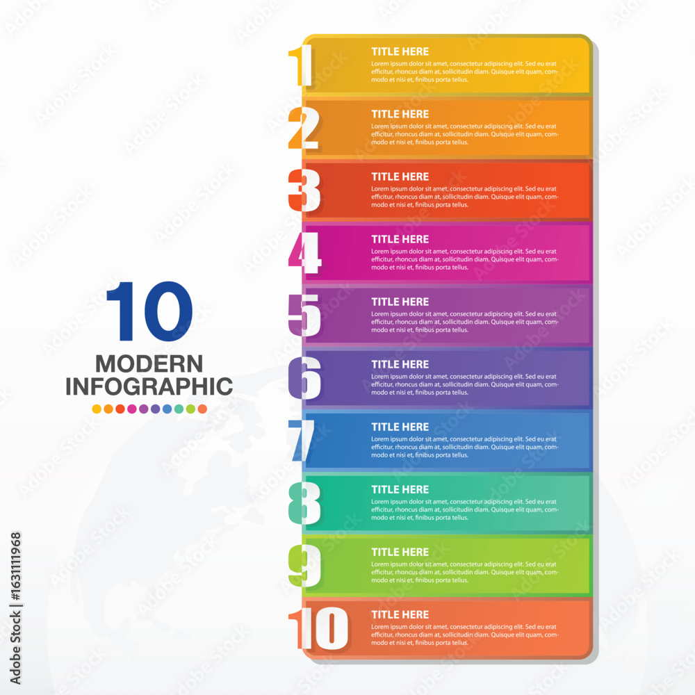 Fototapeta premium Square infographic template and number with 10 steps
