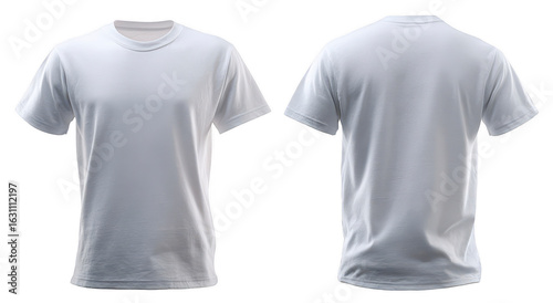 Front and back view of a plain white t-shirt (6)