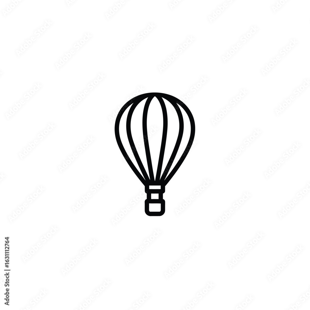 Fototapeta premium Outline of a Hot Air Balloon on a Background