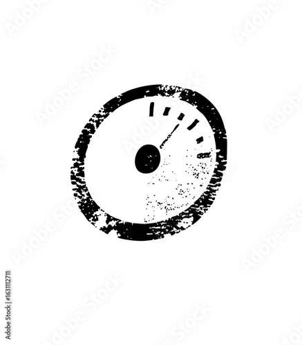 Vector Distressed gauge with pointing to low value.