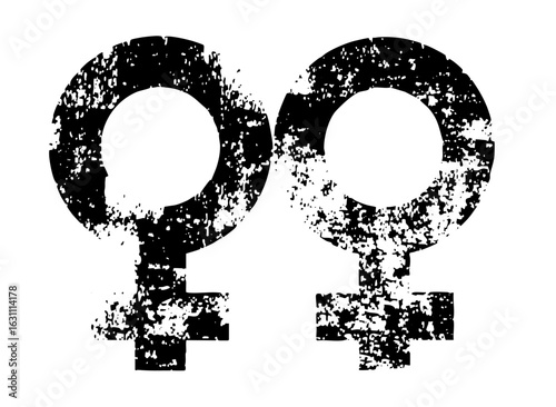 Vector Paired female symbols showcase equality and partnership.