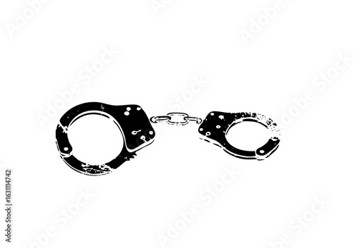 Vector Black Handcuffs with Chain