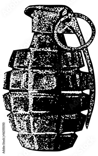 Vector Detailed vector of a military grenade with a textured surface.