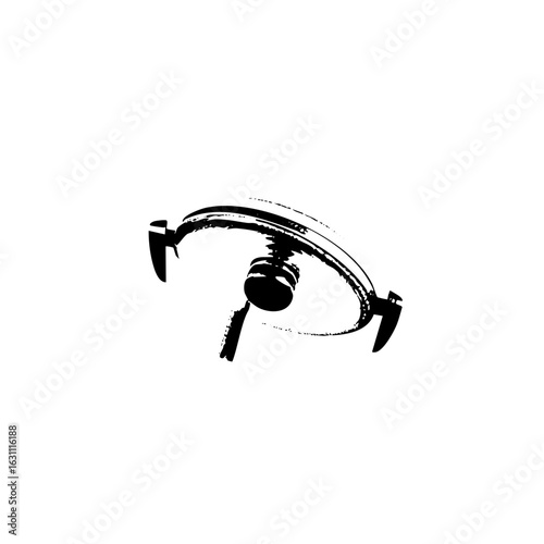 Vector Abstract of a stylized medical device with handles and a central sphere.