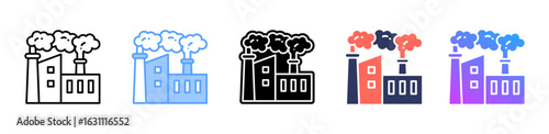 Air Pollution icon sheet multiple style collection