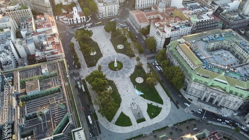 Plaza de mayo aerial view in buenos aires, argentina