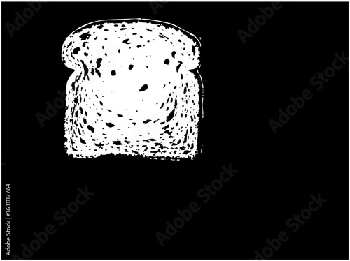 Vector Detailed of a slice of toasted bread.